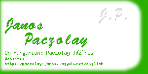 janos paczolay business card